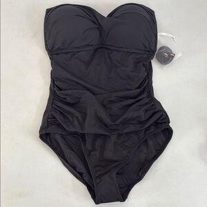 Anne Cole Women's Live In Color Twist Front Shirred One Piece Sz 8 BNWOT